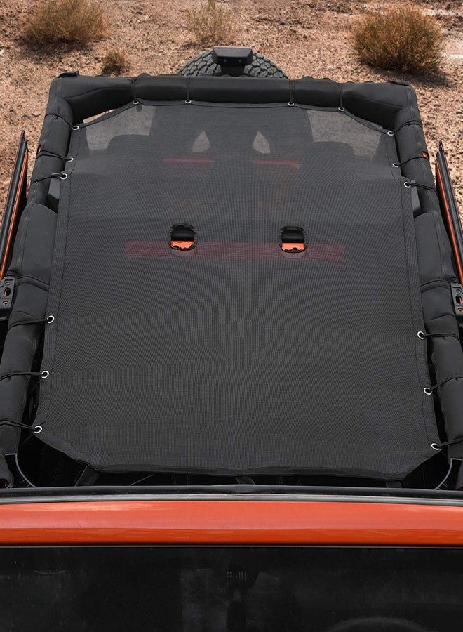 Voodonala for Jeep JK Sunshade Mesh Sun Shade Bikini Top for 2007-2018 Jeep Wrangler JK JKU 4 Door, Plain Black - Image 3